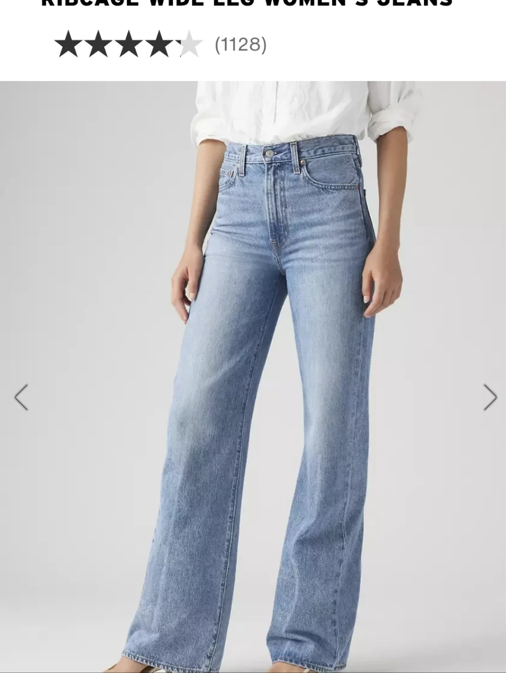 BRAND NEW LEVIS Classic Light Blue RIBCAGE WIDE Leg Jeans IN A SIZE 30 - Picture 10 of 10